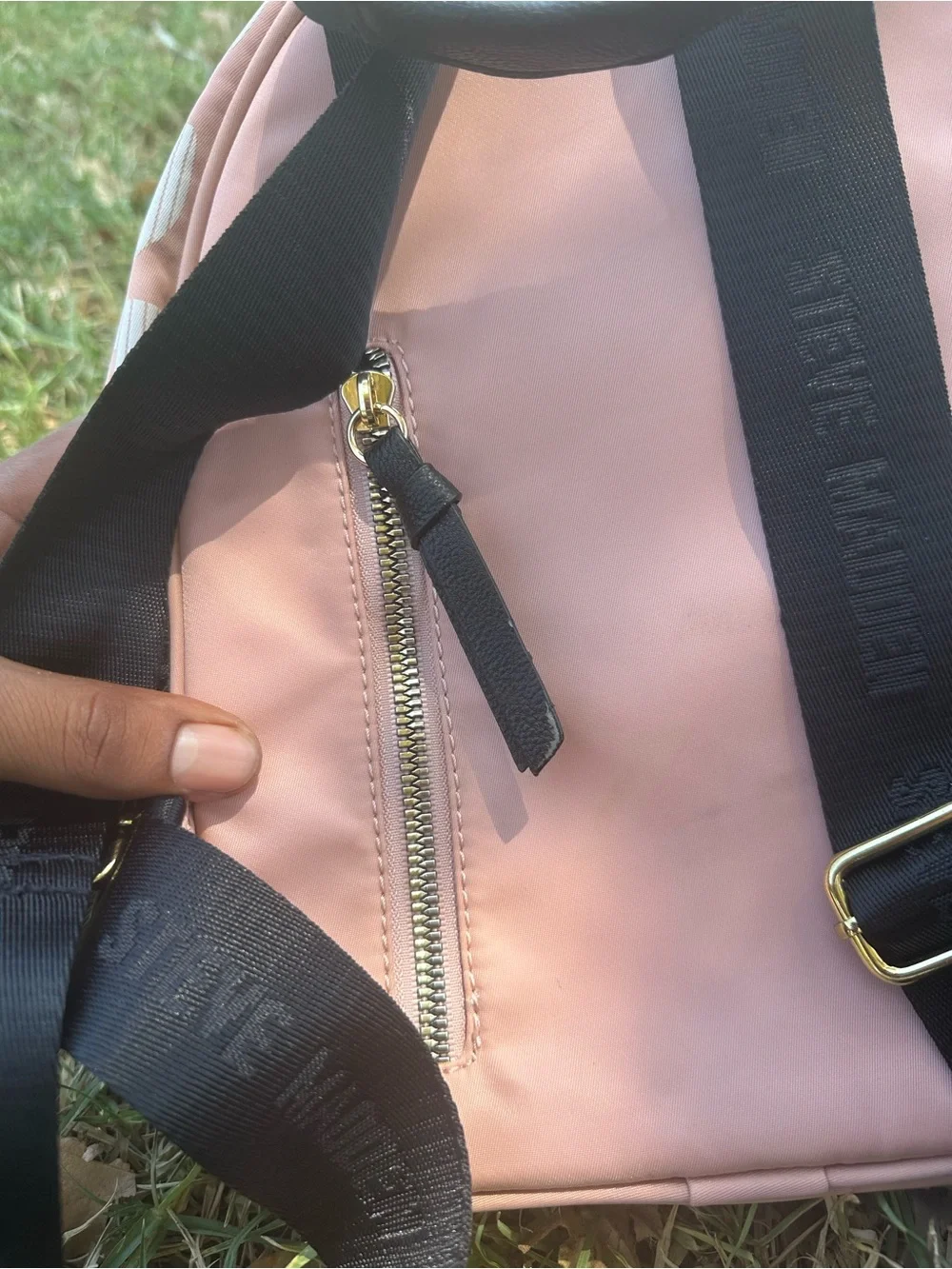 Steve Madden Blush Pink Mini Backpack with Branded Front Pocket